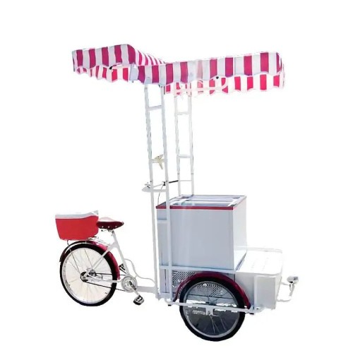 Mobile Food Trailer Cake Showcase Tricycles Cart for Ice Cream Popsicle